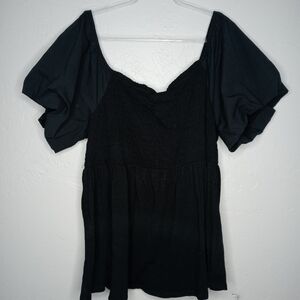 Torrid Black Puff Sleeve Top